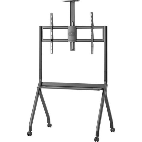 Maclean soporte de TV / carro, estante de cámara, sobre ruedas, 55-100", carga máx. 120kg/10kg estante, máx. VESA 900x600, negro (1/5)