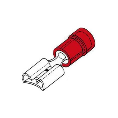 100 cosses faston femelle 4.8mm rouge frf4/100