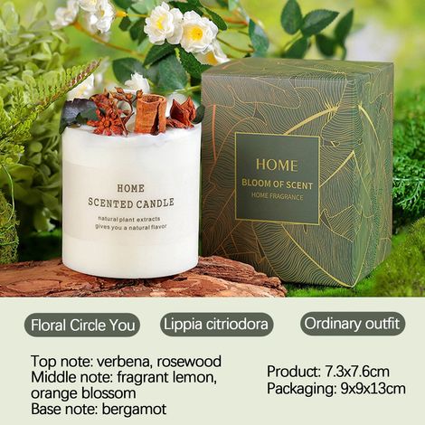 Bougie En Cire De Soja - Parfumée Aux Fleurs Séchées - Pour Décors Intérieurs Et Aromathérapie - Lot De 4 (1/5)