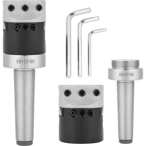 Adaptateur d'arbre de fraisage de mandrin à pince conique MT3-M12 bielle d'alésage Morse + tête d'alésage de 2 pouces pour machines-outils (1/5)