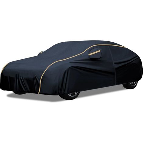 Funda para coche, impermeable, transpirable, a prueba de polvo, resistente a los arañazos, al calor y a los rayos UV, con bolsa de almacenamiento (negra). (1/5)