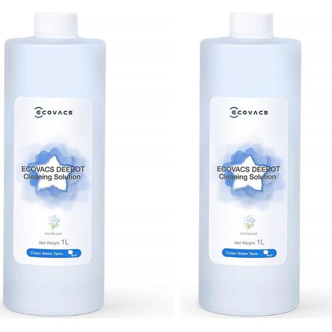 1L solution de nettoyage pour aspirateurs robots Ecovacs DEEBOT N30/N20/X1/X2/X5/T10/T20/T30 series avec station OMNI All-in-One accessoire d'origine (Lot de 2) (1/4)