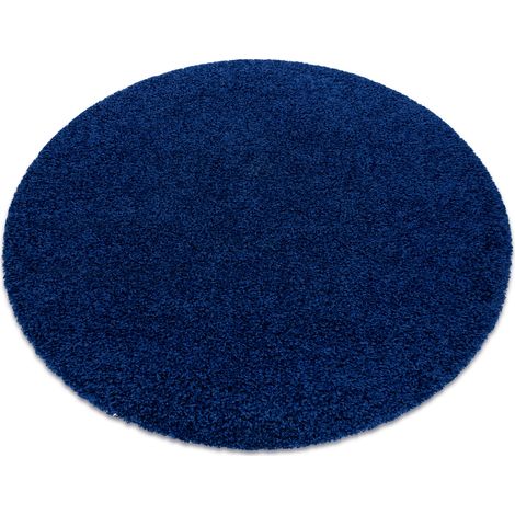 Tappeto SOFFI cerchio shaggy 5cm blu scuro blue rotondo 100 cm