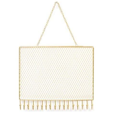 Organisateur de bijoux à suspendre, support mural en métal pour boucles d'oreilles avec crochets pour filles et femmes 25 x 21 cm (version horizontale). (1/5)