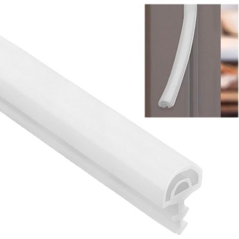 Burlete para puerta - Burlete - Burlete aislante acústico - Burlete de PVC - Impermeable y silencioso - Blanco - 10 metros (1/5)