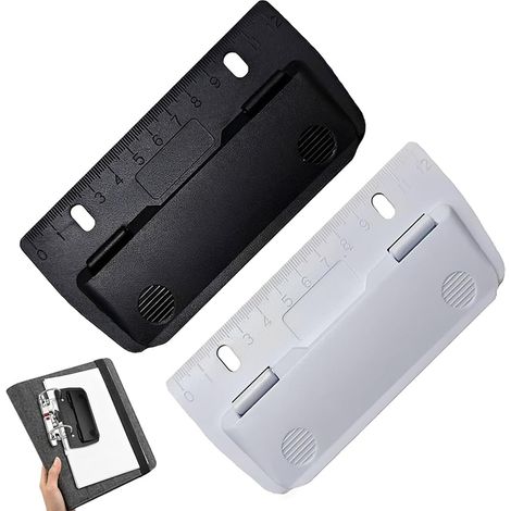 2 Pièces Perforatrice 2 Trous Portative, Perforateur Compact Pour Papier, Carton Et Photos, Parfait Pour École Et Bureau, Noir Et Blanc (1/5)