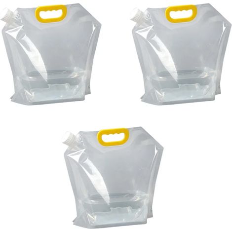 Lot de 3 gourdes pliables de 10 L, gourdes pliables, poche à eau, gourde de poche pliable pour activités de plein air, gourde-AquaForge