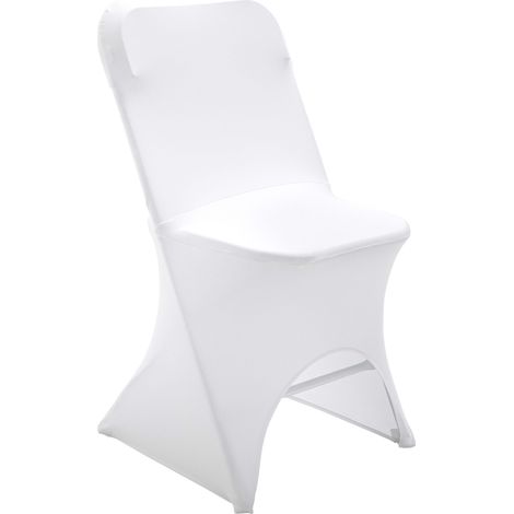Housse de chaise pliante blanche avec ouverture (1/5)