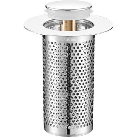 Bouchon d'évier universel avec panier, bonde de lavabo à ressort, noyau en cuivre, passoire pour lavabo (1/2)