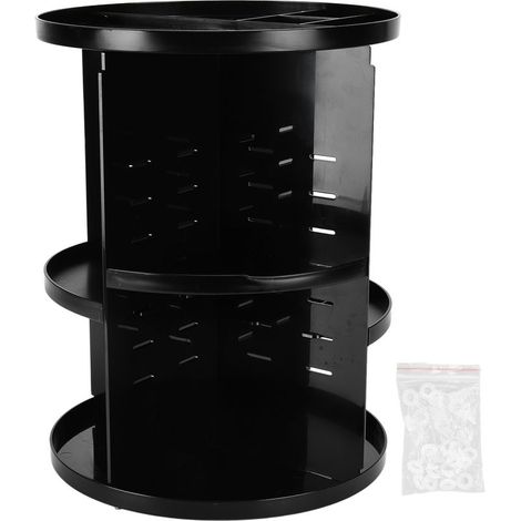360° drehbare Kosmetikaufbewahrungsbox, Acryl-Make-up-Organizer mit großem Fassungsvermögen, schwarze Tischablage (1/5)