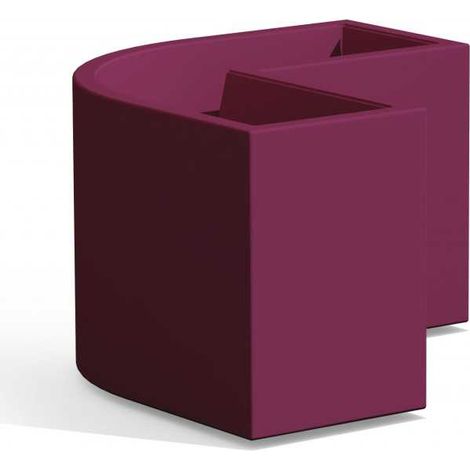 Macetero esquinero de diseño moderno de 160x35 cm y 50 cm de alto, fabricado en polímero morado resistente para interiores y exteriores (1/2)