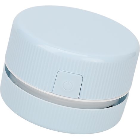 Mini aspirateur de bureau, aspiration puissante, facile à nettoyer, portable et à main, idéal pour la maison, le bureau, le canapé et le clavier (bleu). (1/5)
