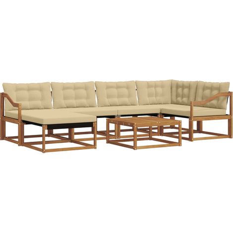 Ensemble de canapés d'extérieur 19 pcs Salon de jardin Naturel et Beige (1/5)