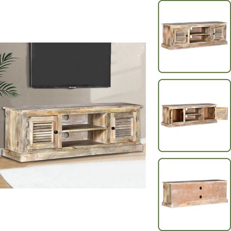 The Living Store Mobile Porta TV in Legno Massello di Mango - Armadio TV