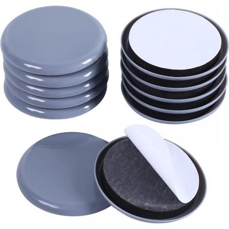 Lot de 16 patins ronds auto-adhésifs pour meubles et chaises, 7.6cm, bleu clair (1/5)