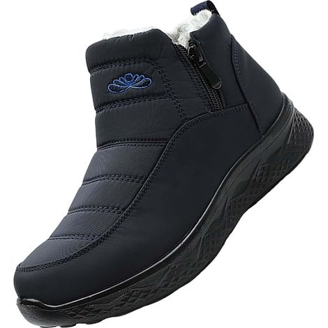 Zapatos casuales de moda para parejas, zapatos de invierno de algodón para hombre, zapatos de trabajo de invierno acolchados y cálidos para mujer, color azul, talla 39.5 EU (1/5)