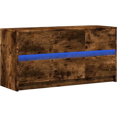 Mobile TV multimediale scaffale per televisione televisione buffet sala da pranzo soggiorno camera da letto con LED rovere affumicato 100 x 34 x 50 cm derivati del legno marrone 020026472
