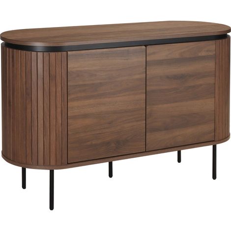 Buffet 2 portes moderne rectangulaire L120 cm bois foncé (1/5)