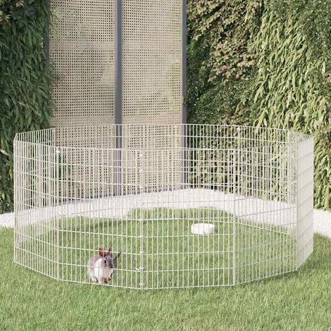 vidaXL Recinto animales corral 12 paneles hierro galvanizado 54x80 cm (1/4)