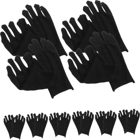 Paar Schwarze Schutzhandschuhe aus Baumwolle Dicke (1/5)