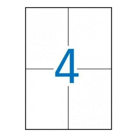 Apli etiquetas blanco para impresora inkjet laser y fotocopiadoras 105 x 148 mm cantos rectos - 100 hojas-