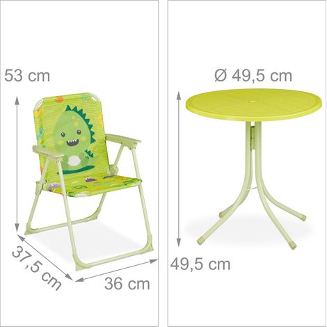Salon de jardin enfant mobilisable extérieur 53 x 49,5 x 87,5 cm design original pratique en plastique bleu (1/5)