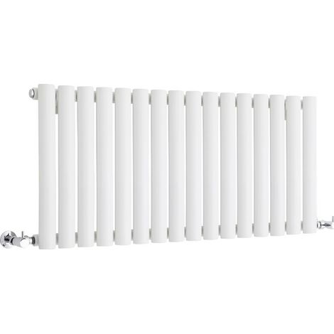 Hudson Reed – Radiateur horizontal compact en acier – 40 cm x 100 cm – Puissance 691W – Finition blanche poudrée RAL 9016 – Garantie 20 ans