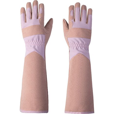 Guanti da giardinaggio Toivize - Resistenti alle spine - Maniche lunghe - Cotone e Oxford - Taglia unica - Protezione per rose e potatura (1/5)