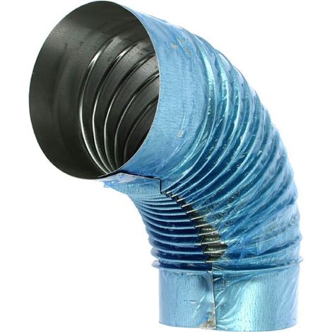 TEN – Coude aluminié 90° Ø153 – Raccord fumisterie pour appareils à gaz, fioul, bois et charbon – Angle 90° – Ø153mm