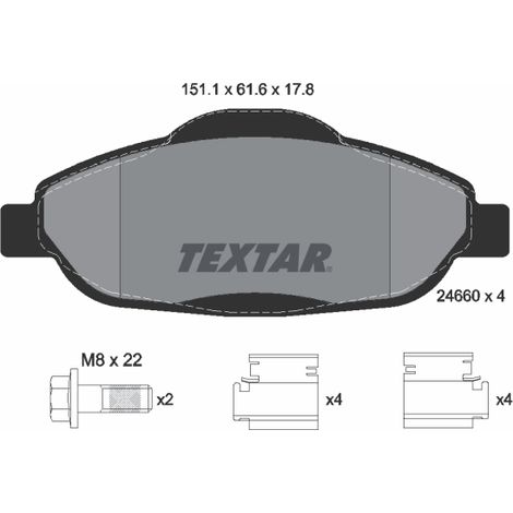 Kit de plaquettes de frein, frein à disque Textar 2466001 PEUGEOT 1609253080