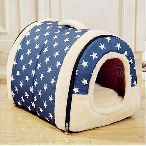 Maisonnette douillette et confortable pour petits animaux (cochons d'Inde, lapins, hamsters, rats, chinchillas) - Lit grotte (étoiles) (1/5)