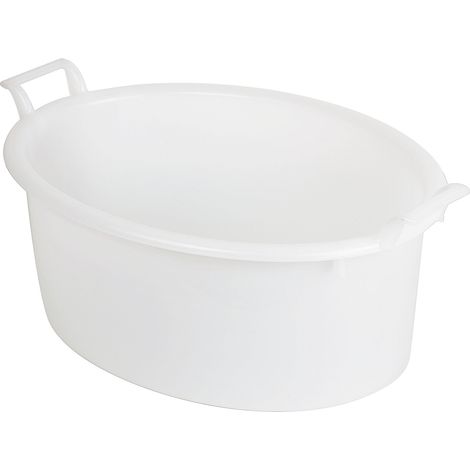 Bagno ovale / bacinella in plastica diametro 80 cm per alimenti - Bianco neutro - Mobil Plastic