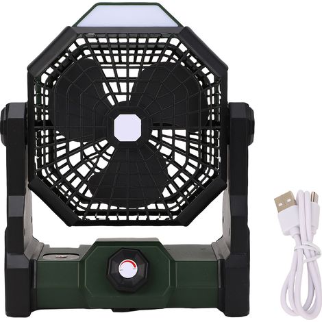 Ortviai Ventilateur Portable Rechargeable avec Lampe LED, Rotation 270°, Batterie Intégrée 7800 mAh (1/5)