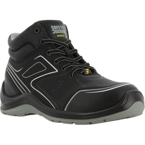 Safety Jogger S3 SRC ESD sneakers di sicurezza sportive a vita media senza metallo Nero / Bianco 37 (1/5)