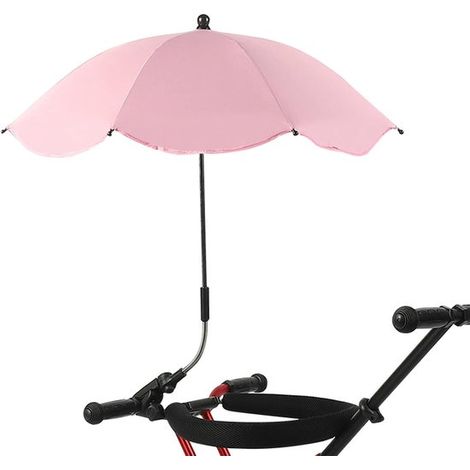 Sombrilla para silla - Parasol portátil - Protección solar para exteriores - Gira 360 grados - 66 cm de diámetro - Rosa (1/5)