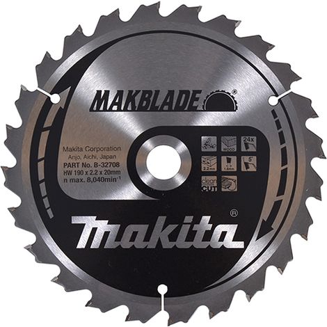 B-32708 Disco sega circolare, Makblade T.C.T, 190 x 20 mm, 24 D