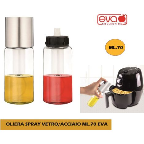 Oliera Dosatore Spray Nebulizzante Olio e Aceto Tappo in Acciaio 70 ml