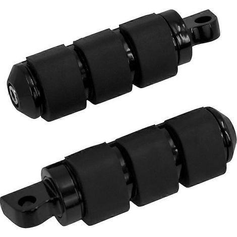 Reposapiés de motocicleta negros con soporte para pedal para Harley Touring Electra Glide Softail Dyna Sportster XL (1/5)