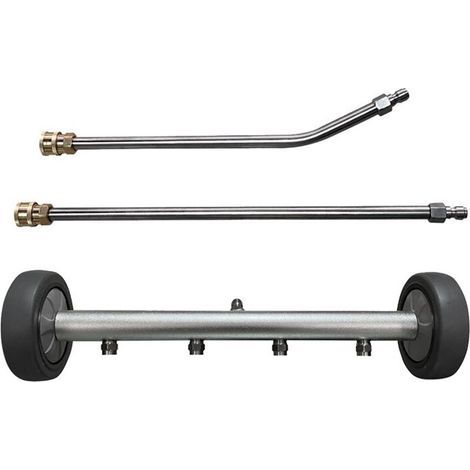 Adapté aux nettoyeurs haute pression, aux stations de lavage auto et au nettoyage des châssis un balai à eau de type chariot avec une poignée à angle de 45 degrés. (1/2)