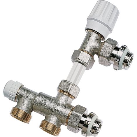 RBM – Kit thermostatique monotube équerre mâle 15x21 – Raccord fumisterie pour installation monotube – T° max fluide 110°C – Pression max 1000 Kpa