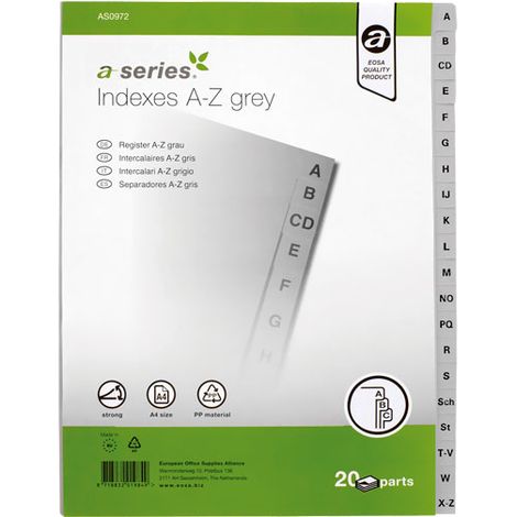 INDICE A-SERIES A-Z PP A4 GRIS AS0972