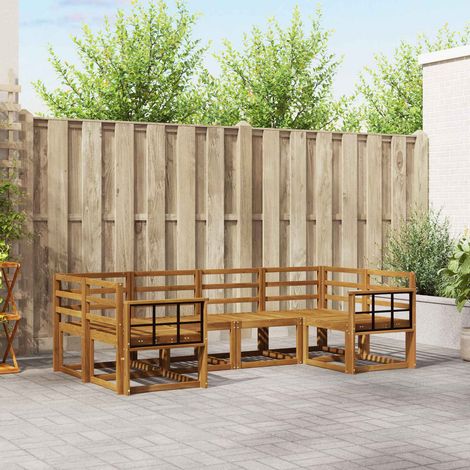 Outdoor-Sofagarnitur 6 pcs Natur Massivholz Akazie (1/5)