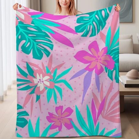Couverture de lit en polaire, couverture de luxe douce en microfibre toutes saisons, décoration de chambre, cadeau idéal pour femmes hommes, 6080 pouces (1/4)