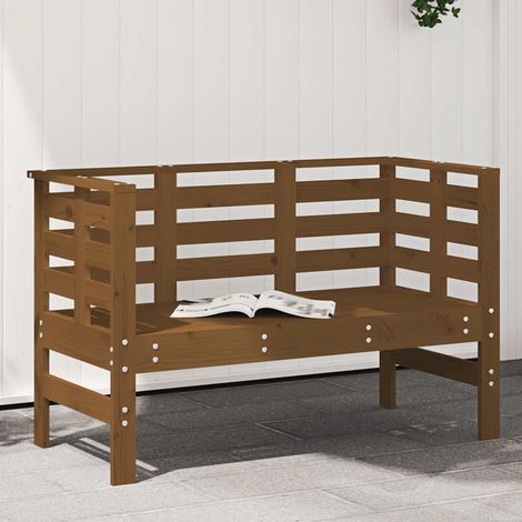 vidaXL Banco de jardín madera maciza pino marrón miel 111,5x53x71 cm (1/5)