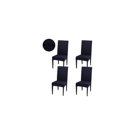 4er-Set Stuhlhussen, universelle Stretch-Esszimmerstuhlhussen, Stuhlhussen für Hochzeiten, private Feiern, dunkelblau - Crezuo