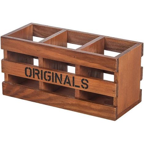 Aufbewahrungsbox aus Holz für Stifte, Bleistifte, Fernbedienungen und als Schreibtisch-Organizer – 25 x 11,2 x 10,2 cm (1/4)