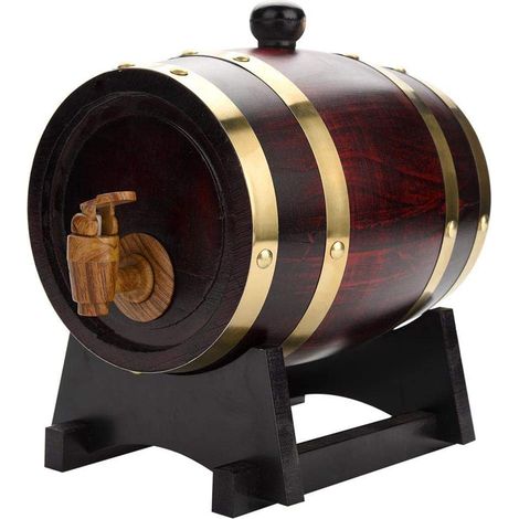Fût de cave à vin en chêne de 1,5 L, laque rouge, exclusivité entrepôt à l'étranger (1/5)