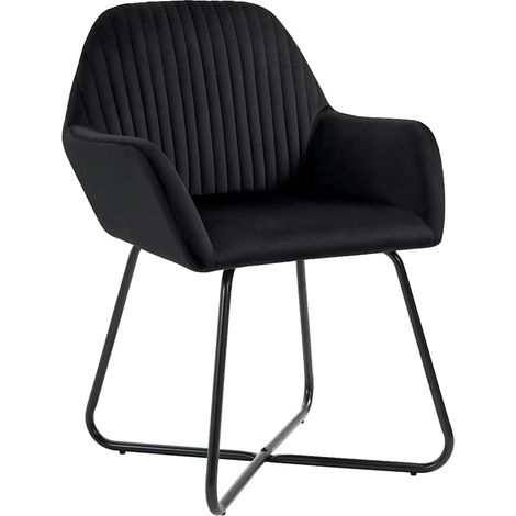 Maison Exclusive - Sedie da Pranzo 6 pz Nere in Velluto (1/5)