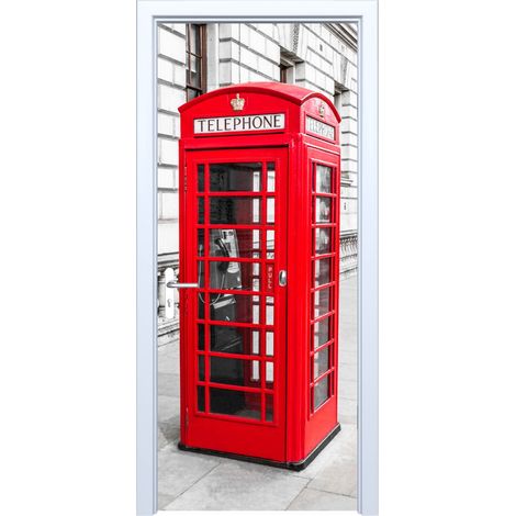 Adesivo per porta in tessuto, cabina telefonica Inghilterra 505PD