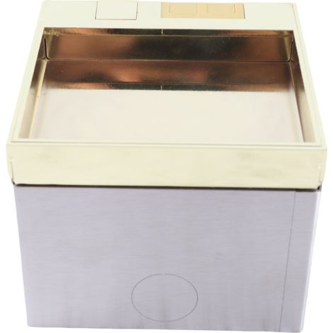 Prise de sol encastrée 4000 W couleur or, 2 broches et prise réseau, pour la maison (1/5)